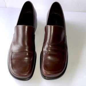 Franco Sarto Brown Leather Loafers